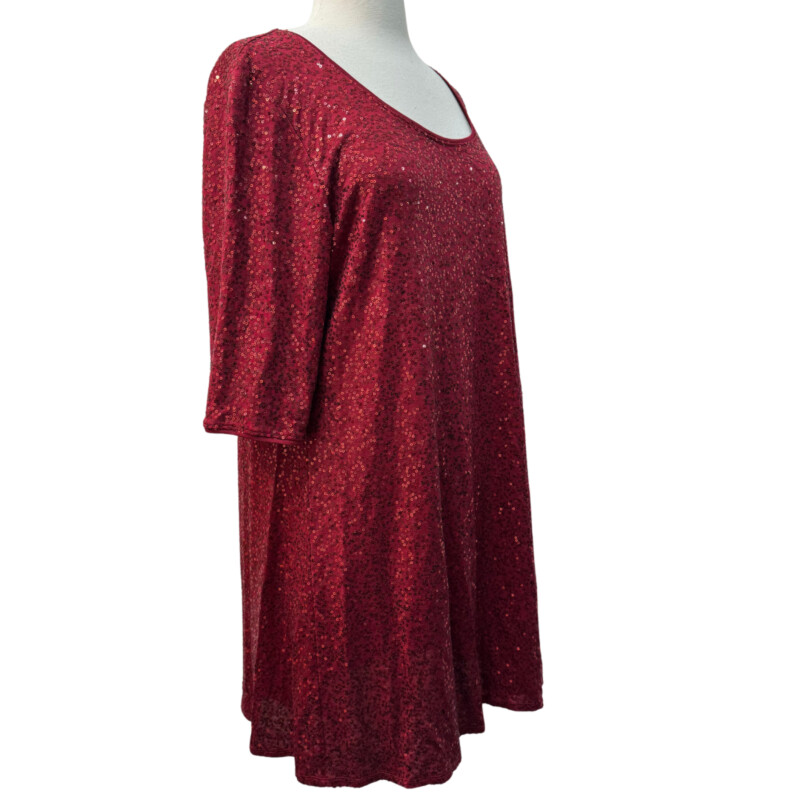 Eileen Fisher Silk and Sequin Tunic<br />
Ruby<br />
Size: XL