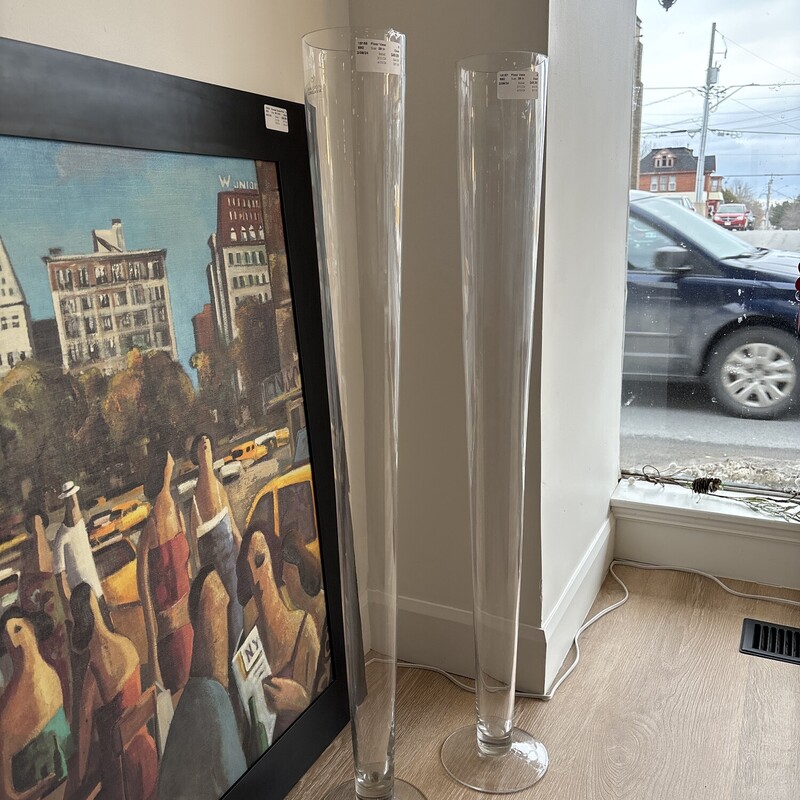 Floor Vase, Clear, Size: 39 In