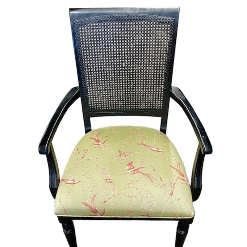 Ethan Allen Cane Chair
Black Light Green Red
Size: 24 x 20 x 39H