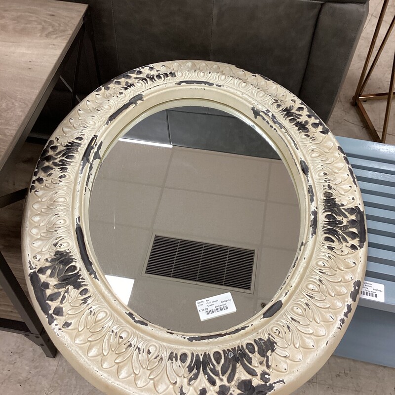 Oval Mirror, Cream, Distressed
24 in w x 29 in t