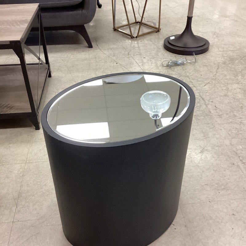 Mirror Top Side Table, Blk, Oval
18 in oval x 18 in t