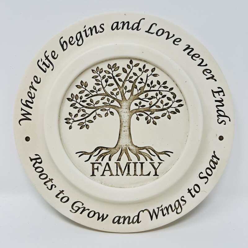 Family Tree Ceramic Plaque
Sand & Brown
Size: 7 In