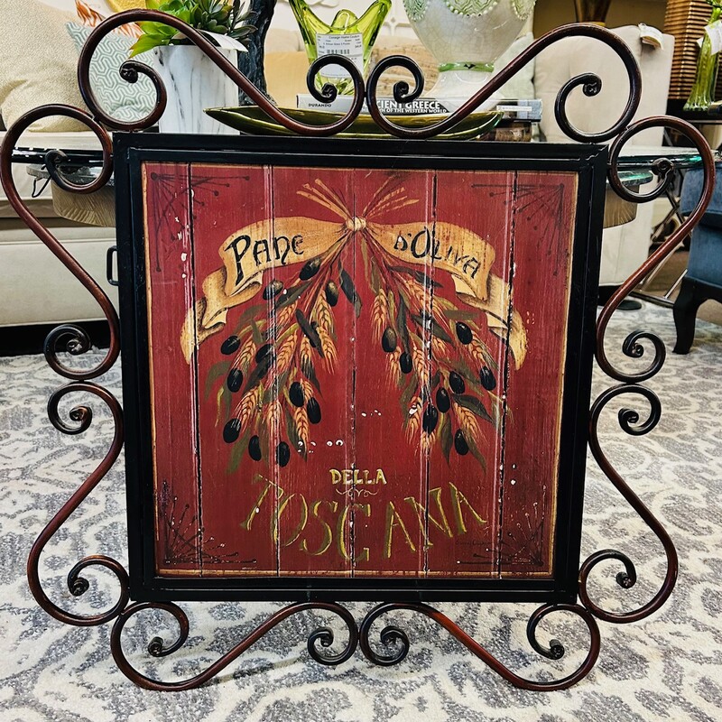 Toscana Wood Iron Scroll Wall Decor
Red Black Yellow Size: 25 x 25H