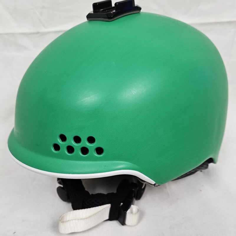 Pre-owned K2 Rival Ski Snowboard Helmet with dial fit system, Size: S (51-55cm).  Has internal speakers so you can listen to music! This one also has a GoPro mount on top. MSRP $99.99.
