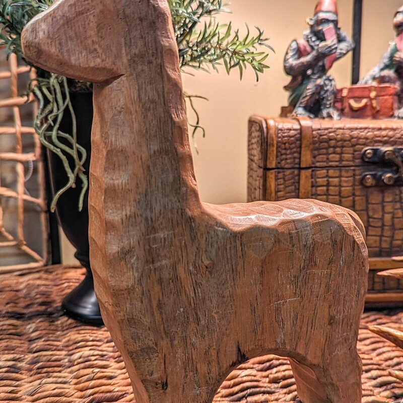 Wood Carved Llama