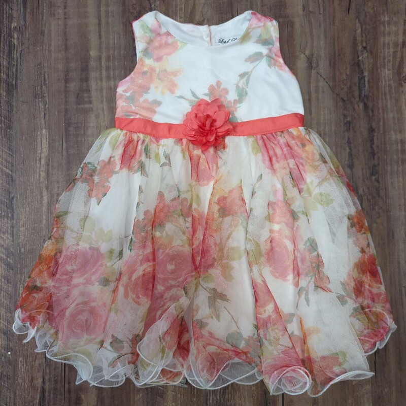 Lots Of Love Floral Dress, White, Size: 3 Toddler
