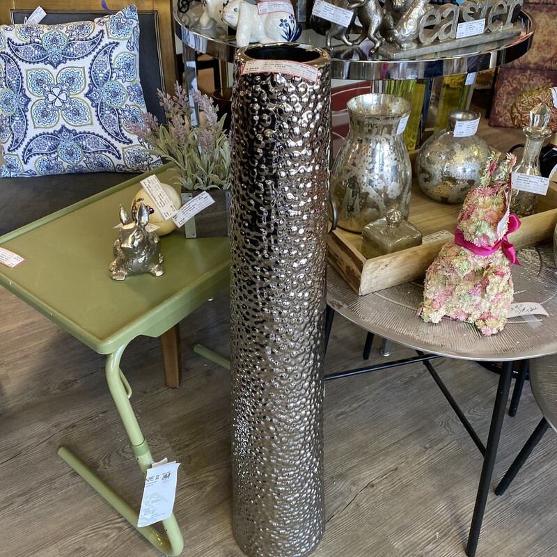 4ft Tall Silver Vase