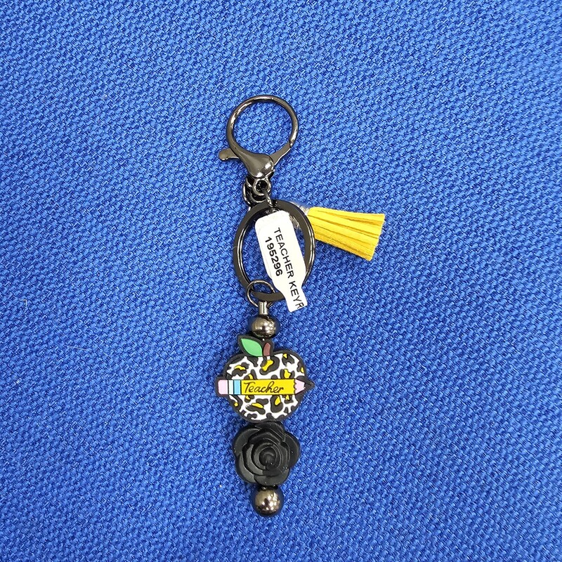 TEACHER KEYRING, BLACK, Size: None
