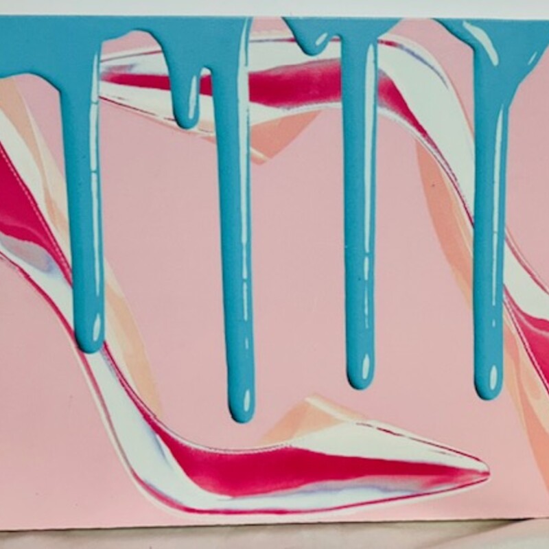 Melting Shoes Canvas
Blue Pink White Size: 15 x 10H