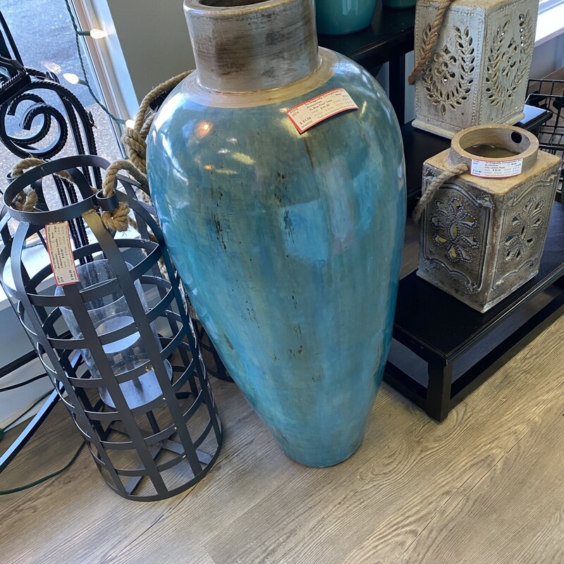 XL Blue Floor Vase