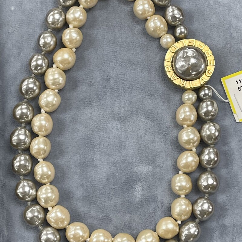 Karl Lagerfeld Baroque Pearls, 2 Strand, Size: C.1990