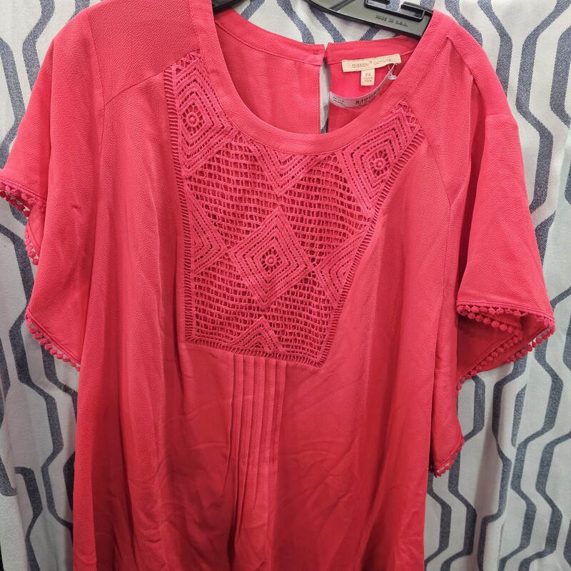 Brand new with tags, this blouse retails for over $49! This blouse is done in red and will flattery any body type.
