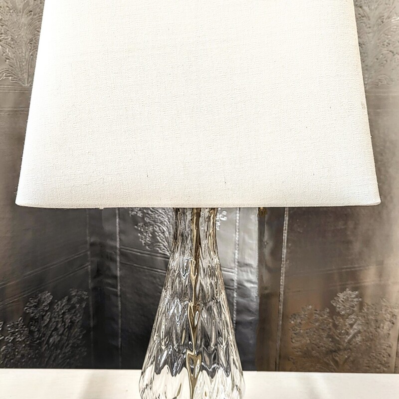 PotteryBarn Dimpled Glass Lamp
Clear Silver White Size: 14 x 27H