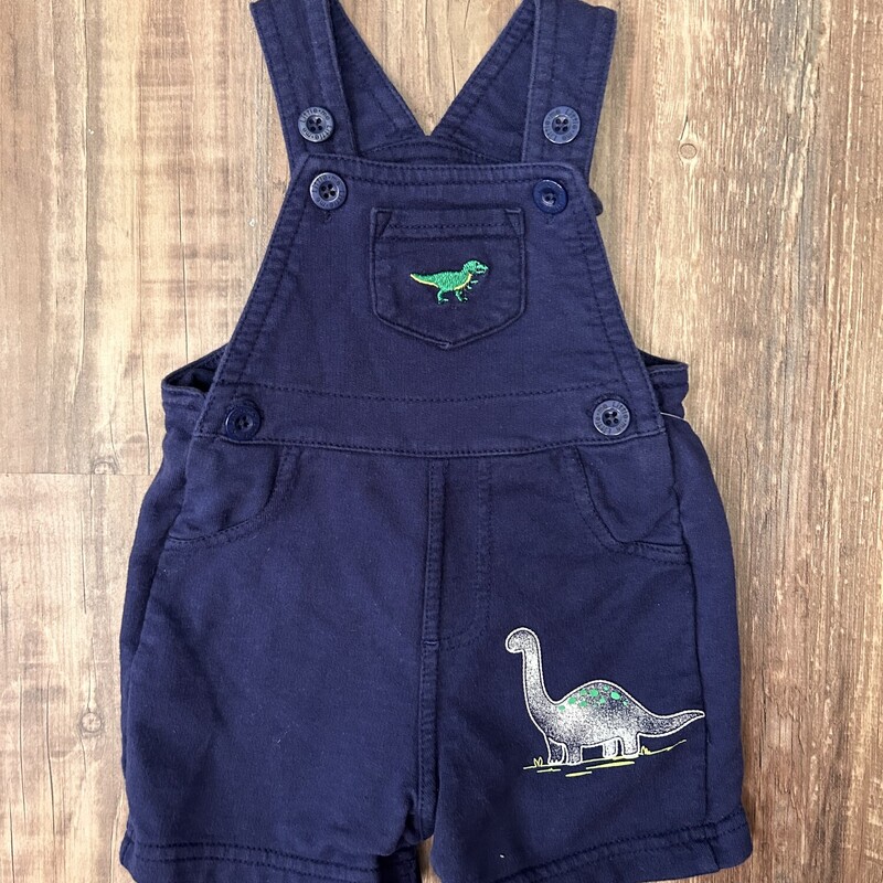 Dinosaur Overalls, Blue, Size: Baby 6m