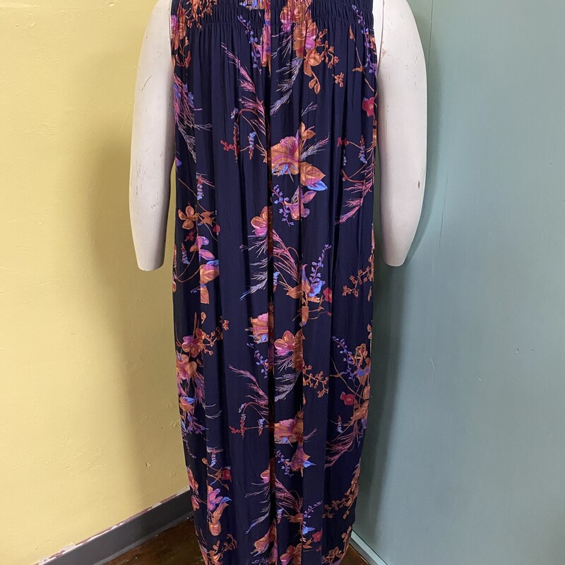 this dress!!! the perfect floral maxi
some rouching at the top, high neck
loose & flowy throughout
has pockets!!!
gorgeous floral pattern!!

A New Day, Navy, Size: L