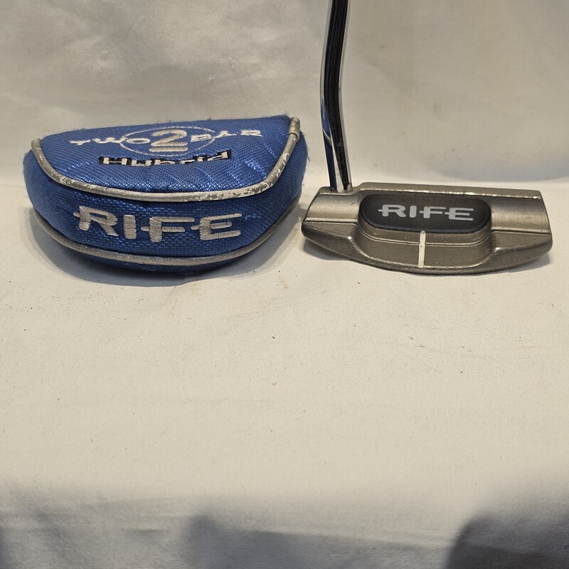 Rife 400 Mid Mallet Golf Putter CNC Face Milled 303 Mild Stainless Steel w/ Rife Contoured Grip, 37.5, Size: MRH
Rife 2 Bar Hybrid Golf Head Cover Blue Included