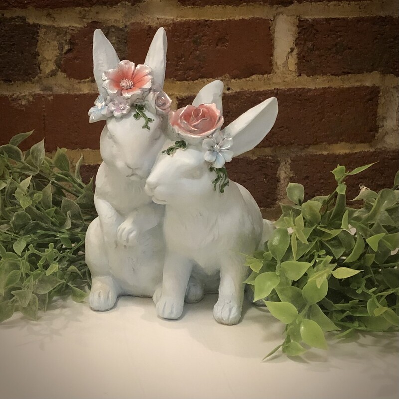 8in Floral Crown Rabbit
8 H x 7 W x 7 D