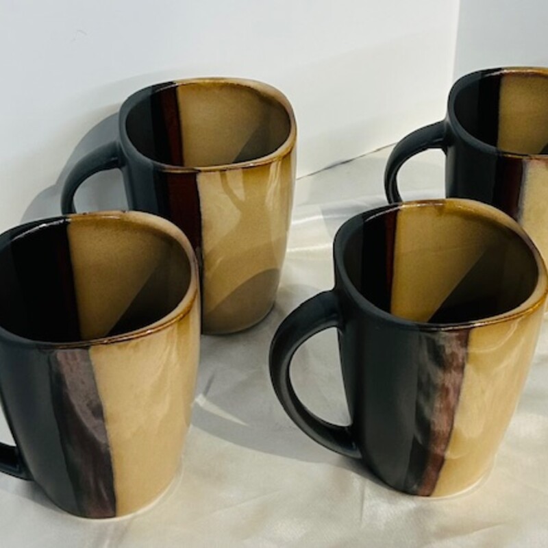 Set of 4 Bazaar Brown Mugs
Cream, Gray and Brown
Size: 4.5x4.5H