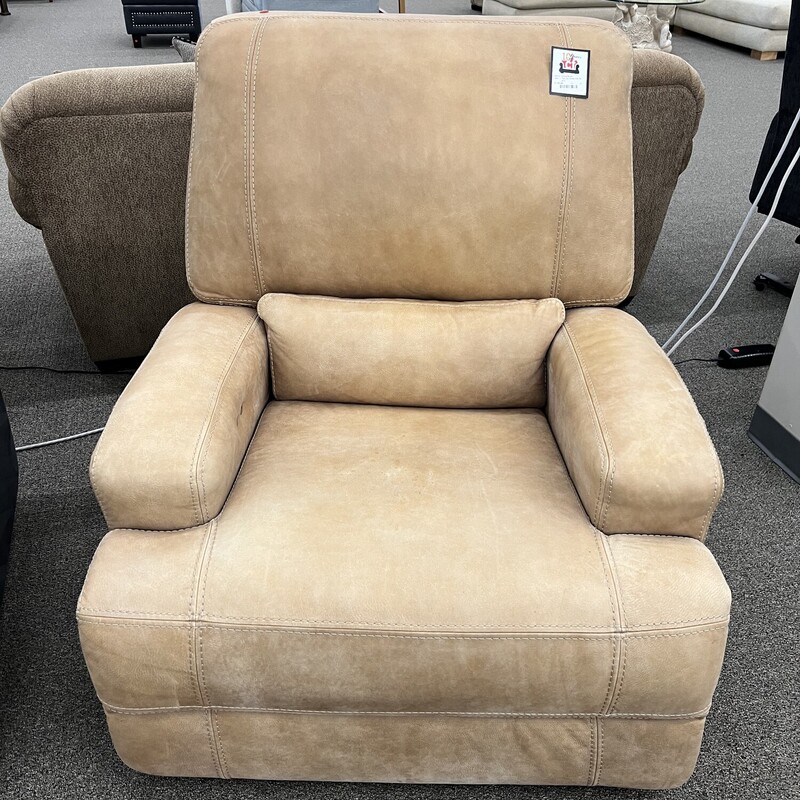 Tan Leather Glider Power Recliner