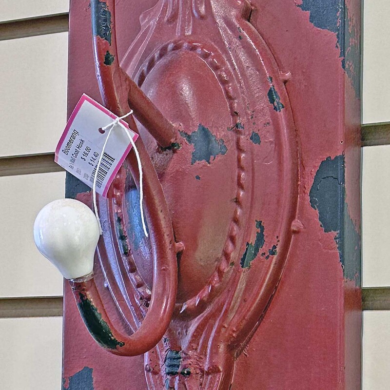 Red Tin Wall Coat Hook