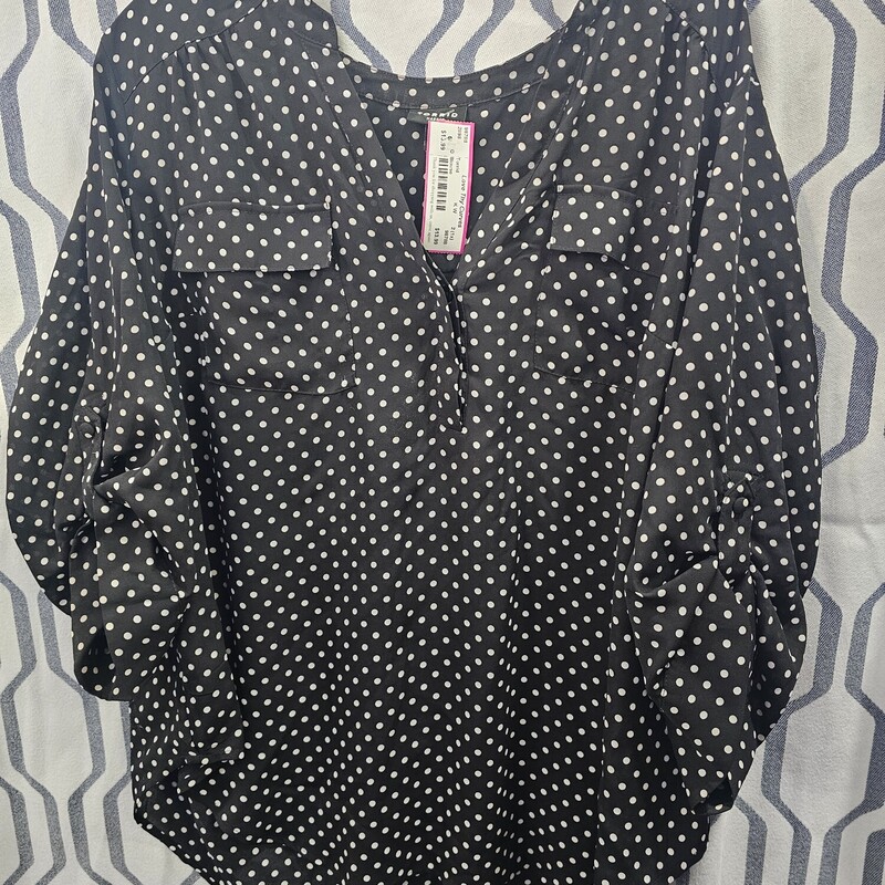 Black and white polk dotted blouse