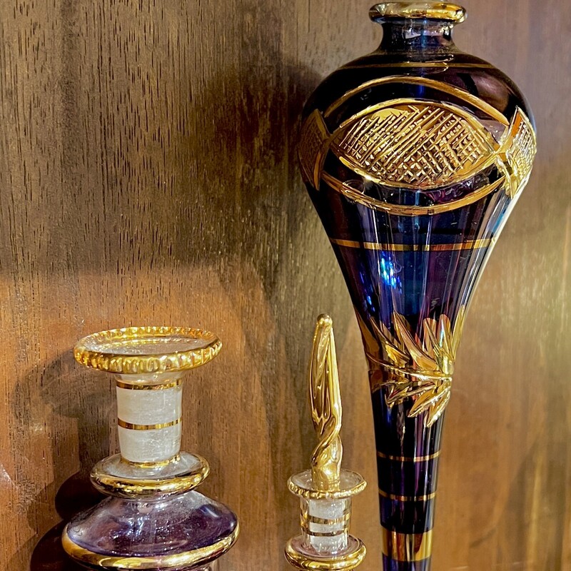 Set of 3 Egyptian Glass Bottles