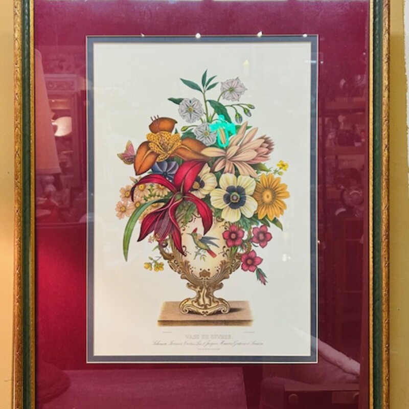 Ethan Allen Florals In Vase Print
Red Green Gold Size: 21 x 27H