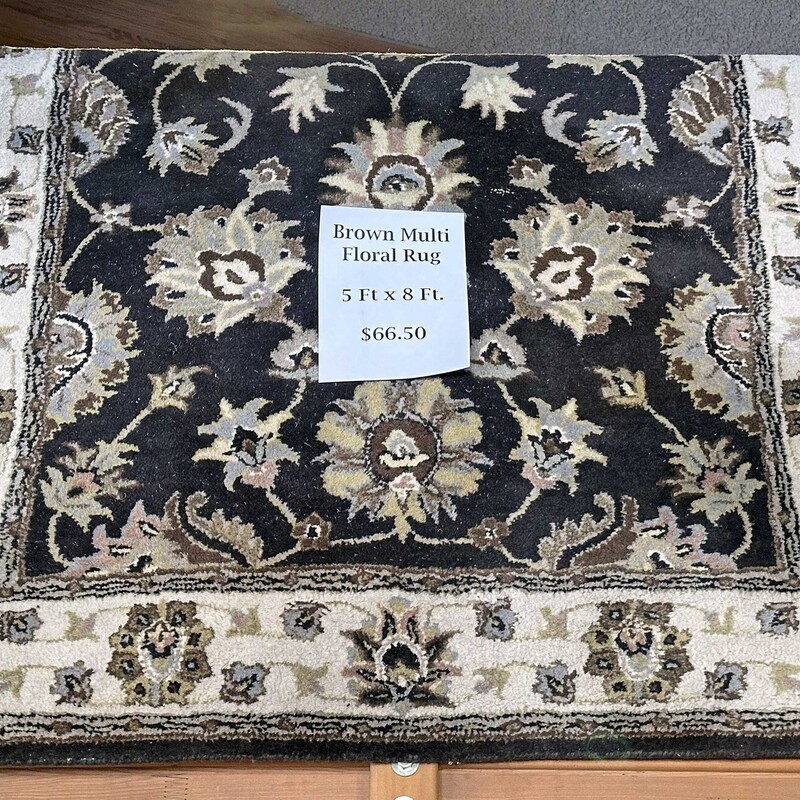 Brown Multi Floral Rug
5 Ft x 8 Ft.

Neutral Colors Blend in Anywhere!