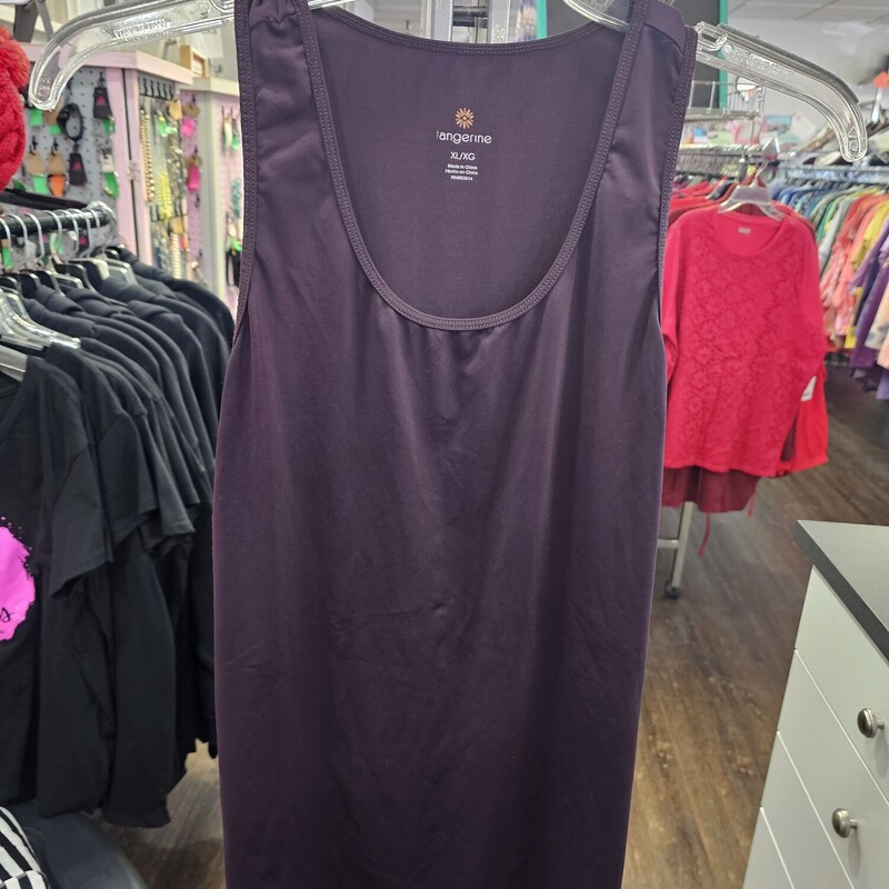 Tank top in a very deep plum color.