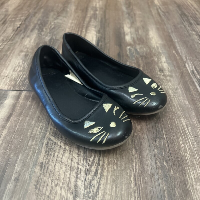 Gymboree Cat Flats, Black, Size: Shoes 10