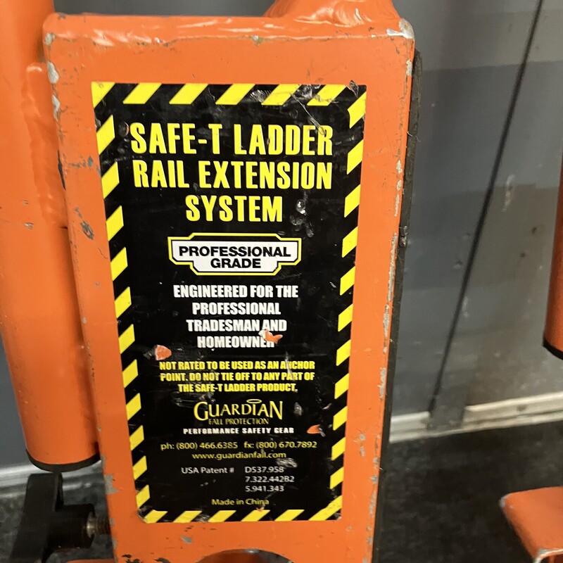 Safe-T Ladder Extension, Guardian, Pair<br />
<br />
Guardian Fall Protection Safe-T Ladder Extension, Adds 3ft. Above Upper Landing Surface