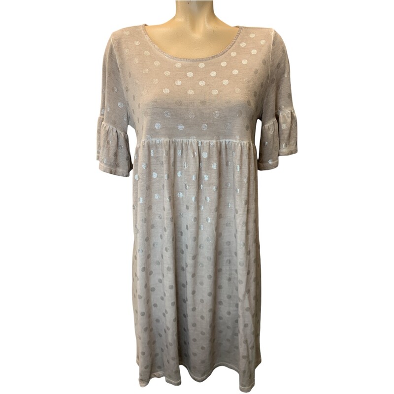 Dantelle Dotted Dress, Brwn/slv, Size: S
