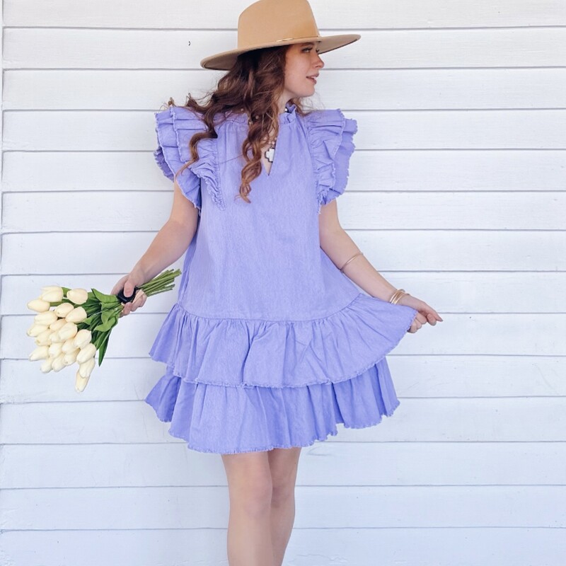 Lavender Ruffle Mini Dres