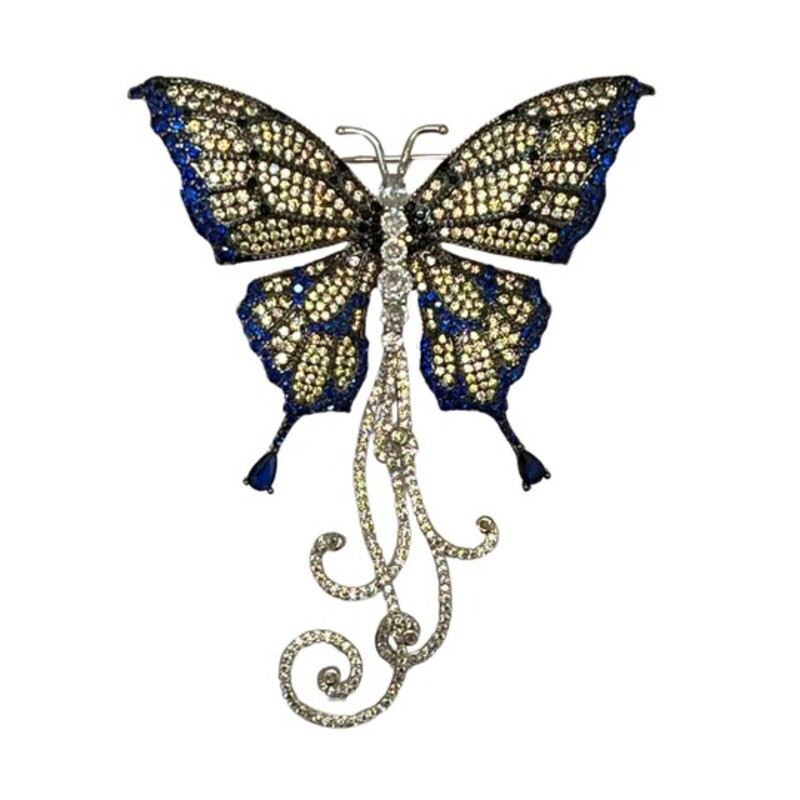 NEW Borun America Jewelry Butterfly Brooch<br />
Exquisite Fashion Jewelry<br />
CZ<br />
Rhodium Plated<br />
Size: 72mmX60mm<br />
<br />
Retails $250