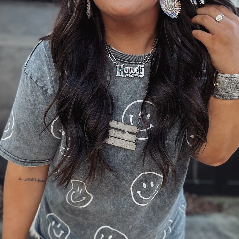 The cutest shirt to wear out on the town, dress it up with some cute ripped jeans and jewelry, or dress it down with some leggings and sneakers!
Available in sizes Small, Medium, and Large.
Madison is wearing a size Large.