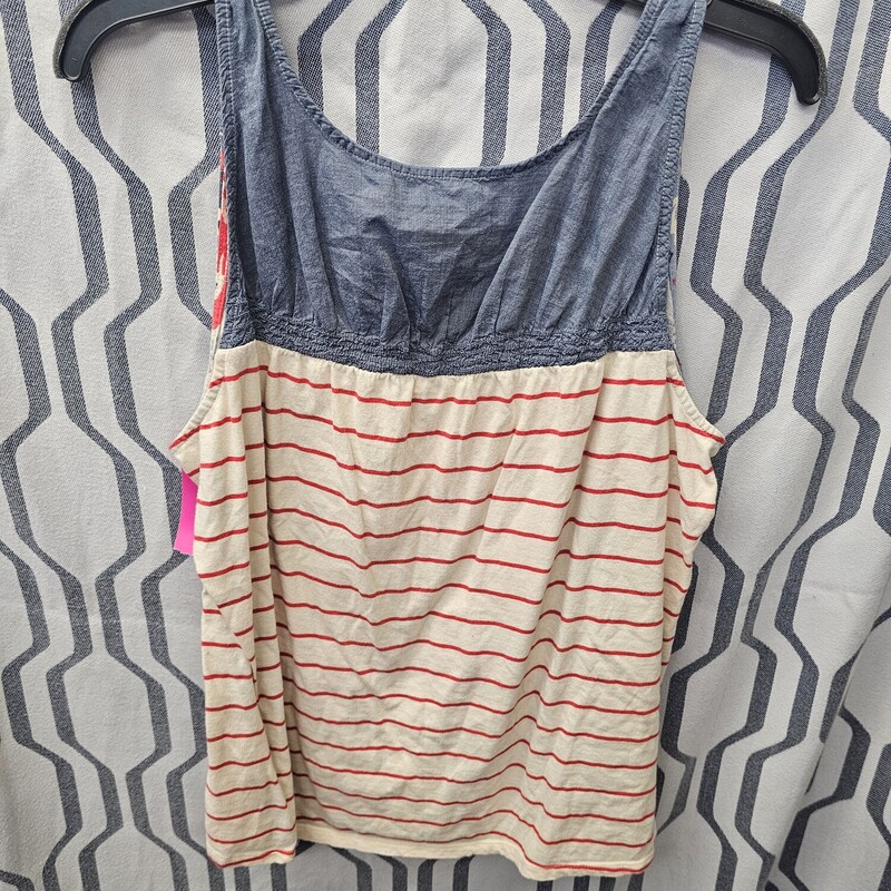 Cute bold printed tank top in red white and blue