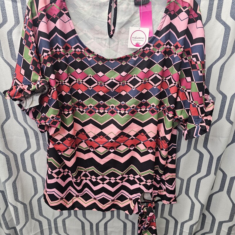 Super cute fun pattern short sleeve blouse that is brand new with tags.