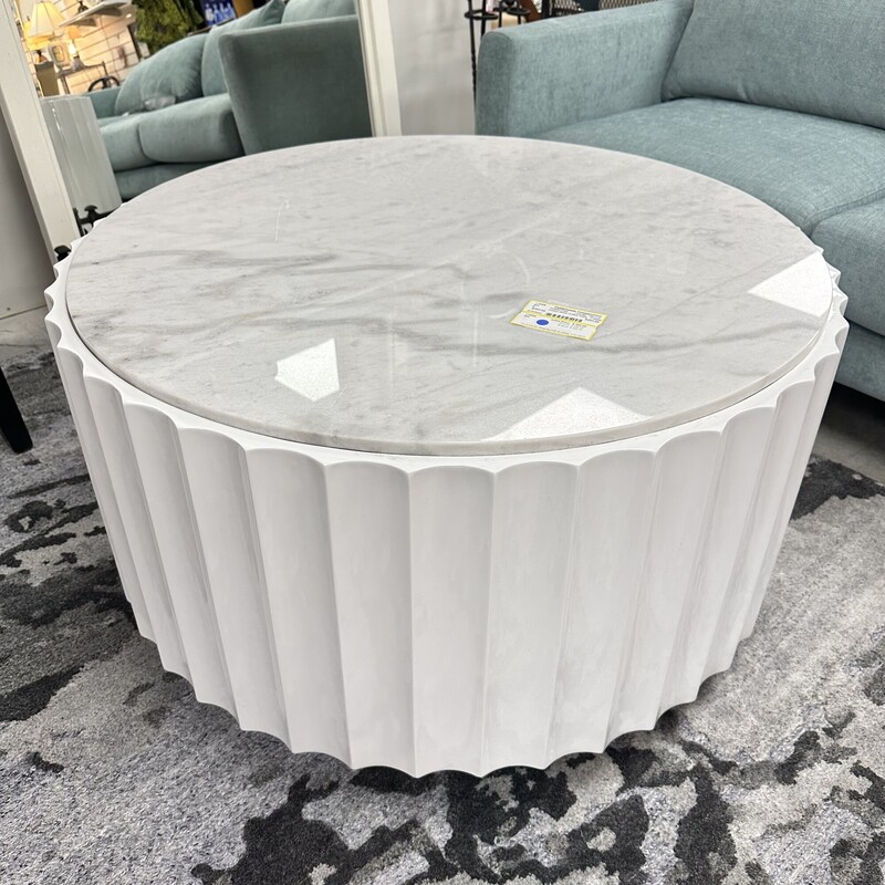 Fluted White Coffee Table