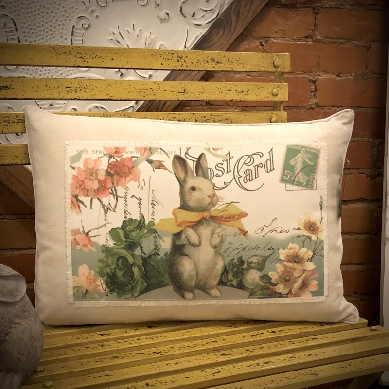 Bunny Postcard Pillow