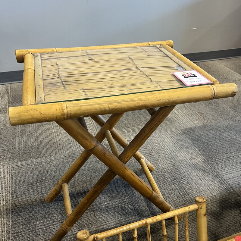 Bamboo Folding End Table