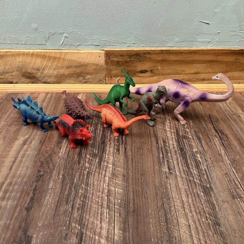 7 Pc Dino Figures, Multi, Size: Toy/Game