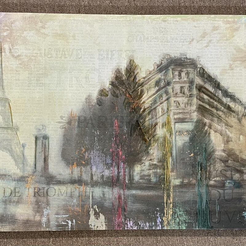 Arc De Triomphe Canvas
Pink Green Yellow Muted
Size: 35x24H