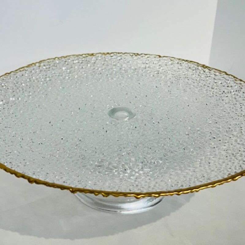 Textured Glass Cake Plate
Clear Gold Size: 13 x 4H