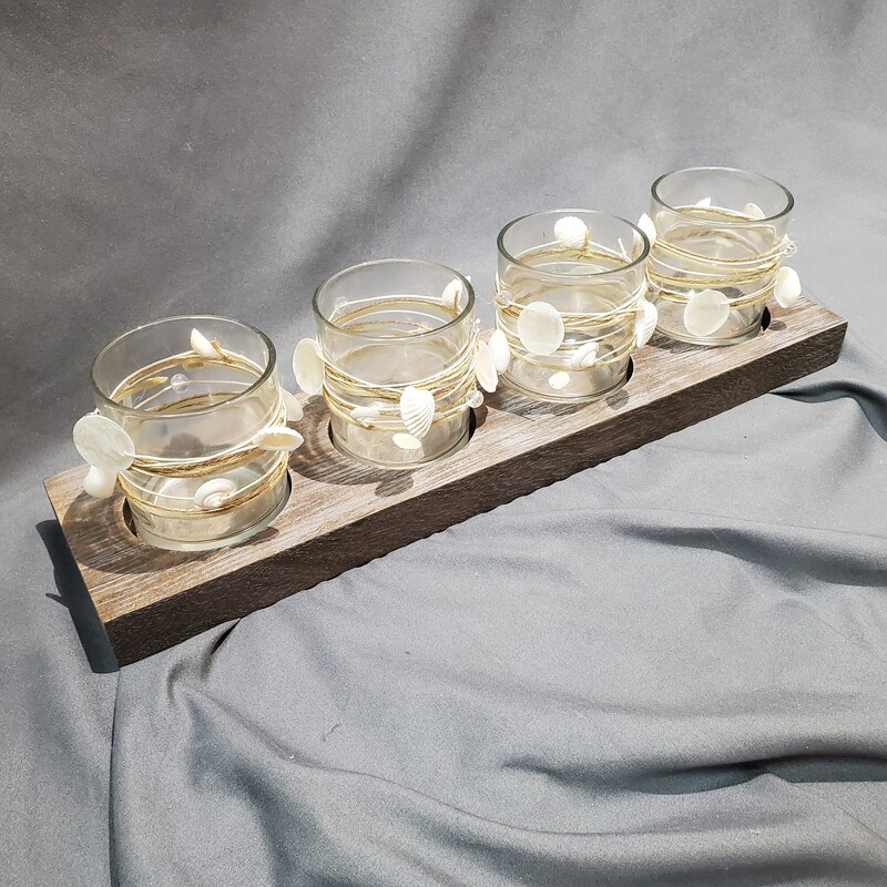 Wood + Glass Candleholder