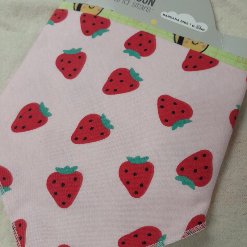 NEW Bandana Bibs, Pink and red watermelons and Lime and yellow bumble bee. Moon and Stars brand