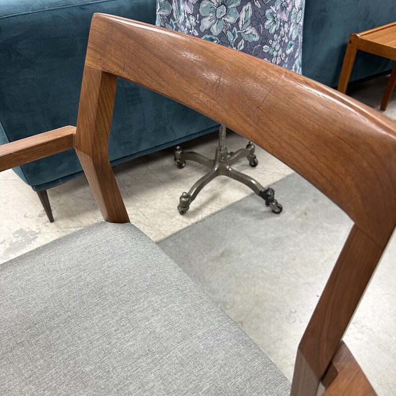 KNOLL Krusin Arm Chair, Walnut Mid Century Modern Style. Price is for ONE chair. Retails for over $1,600 on Knoll website!