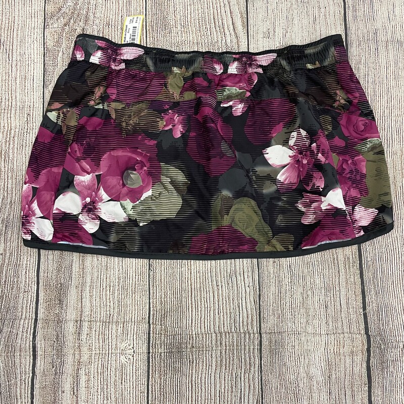 North Face Skort black floral print elastic waistband Size: Large