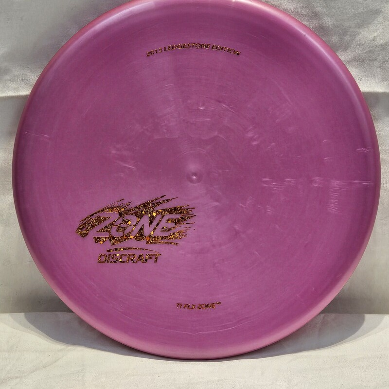 Discraft Ti FLX Zone 2015 Ledgestone Edition Disc Golf Disc

Type: Mid-Range Driver

Flight Rating: 4/3/0/3 Speed/Glide/Turn(R)/Fade(L)

Weight: 173-174g

Stability: Overstable

Color: Pink w/ Gold Foil Print

PDGA Approved

Condition: New