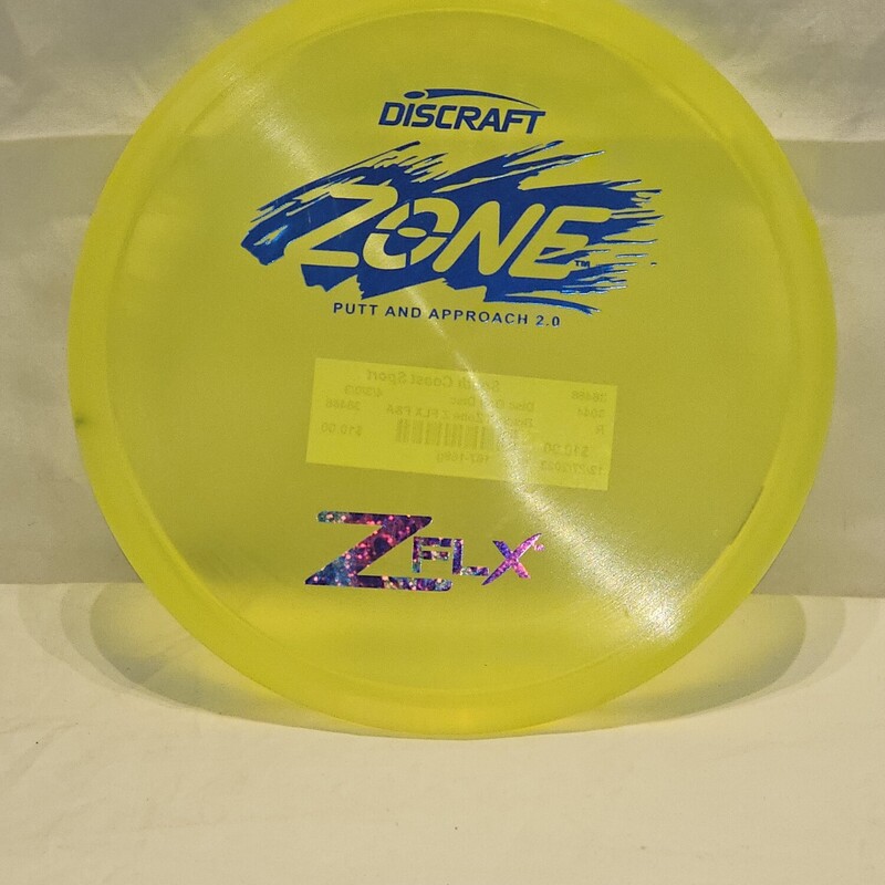 Discraft Zone Z FLX Putt & Approach 2.0 Disc Golf Disc

Type: Putt & Approach

Weight: 167-169g

Flight Rating: 4/3/0/3 Speed/Glide/Turn(R)/Fade(L)

Stability: Overstable

Color: Translucent Yellow w/ Blue Print

PDGA Approved

Condition: Like New (2 scuffs on outer edge)