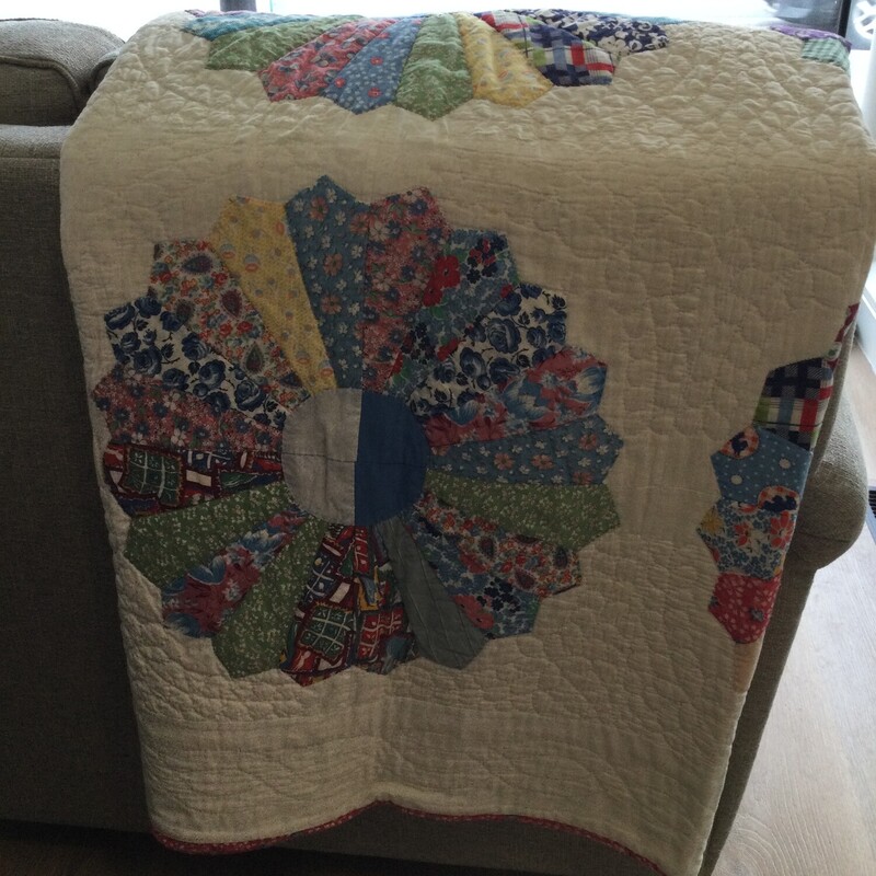 Quilt, hand-stitched Size: 54 X 72